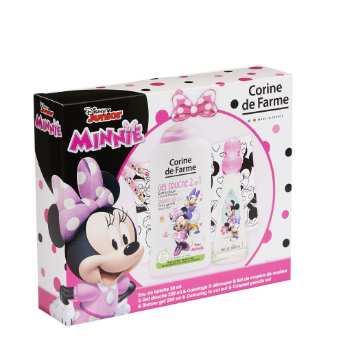 Corine de Farme - Disney Minnie  - Coffret Eau de toilette 30ml + Gel douche 250ml + set de crayons de couleur 